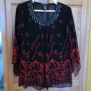 Scarf sleeve blouse